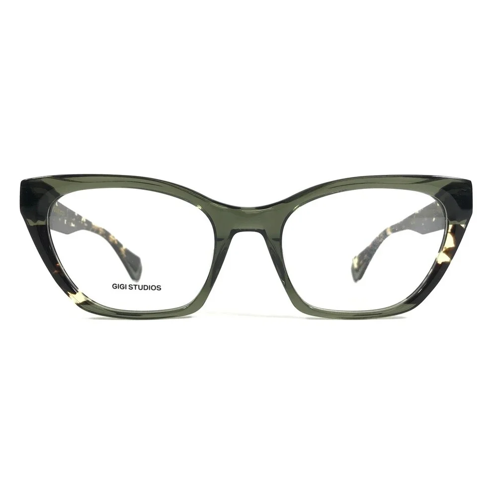 Gigi Studios Eyeglasses Frames ZARA GS1003/07O Green Tortoise Cat Eye 52-19-140